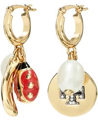 Tory Burch - Mismatched Imitation Pearl Hoop Earrings - Lyst