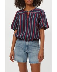 Michael Stars - Zephyr Embroidered Stripe Bubble Hem Cotton Top - Lyst