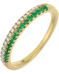 Bony Levy - El Mar Two-row Diamond & Emerald Ring - Lyst
