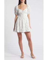 All In Favor - Floral Cotton Minidress In At Nordstrom, Size Small - Lyst