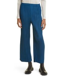 Pleats Please Issey Miyake - Thicker Bottoms Pleated Wide Leg Crop Pants - Lyst