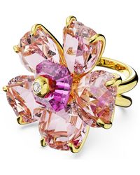 Swarovski - Idyllia Crystal Flower Cocktail Ring - Lyst
