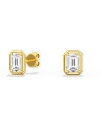 Everlee - Frame Emerald Lab Diamond Studs - Lyst