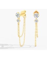 Everlee - Starlight Two Stone Lab Diamond Chain Earrings - Lyst