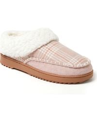 Dearfoams - Nyla Felted Plaid Moccasin Toe Clog Slipper - Lyst