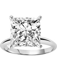 Bliss Diamond - 3Ct Certified Princess Cut Solitaire Diamond Engagement Ring 14K Lab Grown - Lyst