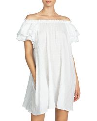 Robin Piccone - Fiona Ruffle Off The Shoulder Cover-up Dress - Lyst