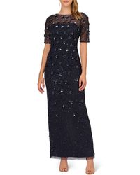 Adrianna Papell - Beaded Evening Gown - Lyst