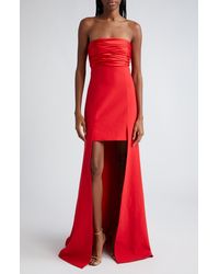 Cinq À Sept - Lorella Gathered Strapless High-low Gown - Lyst