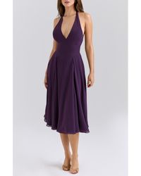 House Of Cb - Solada Georgette Halter Dress - Lyst