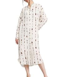 Ottod'Ame - Printed Midi Shirt Dress With Korean Collar - Lyst
