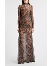 Black Halo - Scarlett Long Sleeve Sheer Mesh Gown - Lyst