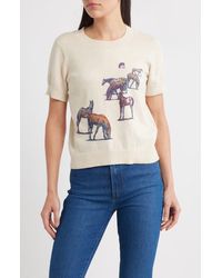 Pendleton - Wild Horse Print Short Sleeve Cotton Sweater - Lyst
