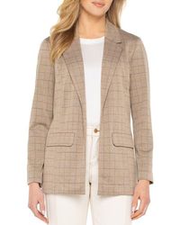 Liverpool Los Angeles - Check Open Front Boyfriend Blazer - Lyst