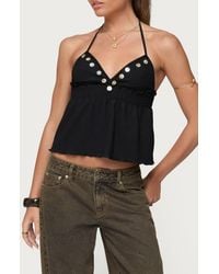 Edikted - Pailette Sequin Halter Crop Top - Lyst