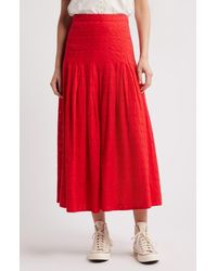 The Great - The Rhythm Eyelet Midi Skirt - Lyst