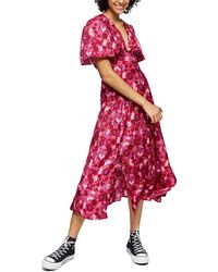 topshop floral corset midi dress