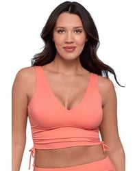 S3 Apparel - Supportive And Sculpting Cinched Adjustable Midkini Swimsuit Top - Lyst