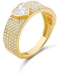SHYMI - Pavé Band Ring With Center Heart - Lyst