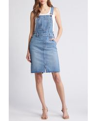 Hidden Jeans - Midi Denim Overall Dress - Lyst