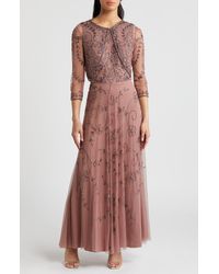 Pisarro Nights - Beaded Mesh Gown With Jacket - Lyst