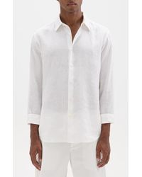 Theory - Irving Solid Linen Button-Up Shirt - Lyst