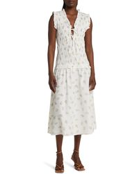 Rails - Dion Floral Shirred Cotton Midi Dress - Lyst