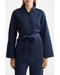 Scotch & Soda - Tie Waist Satin Blazer - Lyst