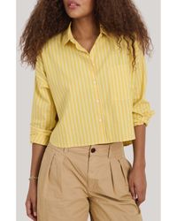 Alex Mill - Jo Oxford Stripe Crop Cotton Button-Up Shirt - Lyst