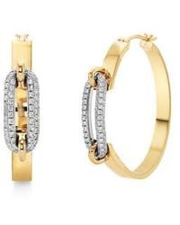 Michael M - Pavé Luxe Link Hoop Earrings - Lyst