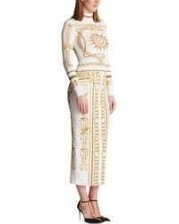 Balmain - Long Printed Bodycon Dress With Foulard Pattern - Lyst