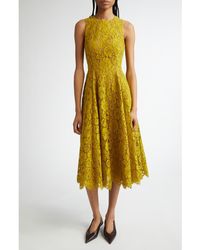 Michael Kors - Floral Lace Sleeveless Fit & Flare Midi Dress - Lyst