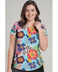 Calypsa - Plus Size Short Sleeve Adele Swim Top - Lyst