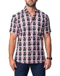 Maceoo - Galileo Guilty Dog Regular Fit Short Sleeve Button-Up Shirt - Lyst