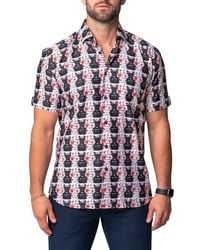 Maceoo - Galileo Guilty Dog Regular Fit Short Sleeve Button-Up Shirt - Lyst