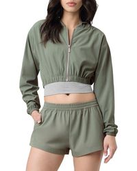Florence By Mills - Front Zip Hooded Crop Track Jacket - Lyst