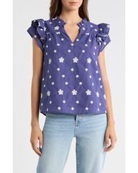 Sugarlips - Jaimie Stripe Ramona Ruffle Cotton Top - Lyst