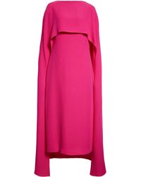 Valentino - Silk Cady Couture Cape Dress - Lyst