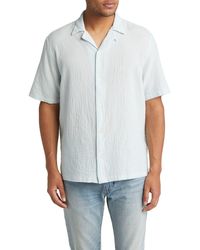 AllSaints - Mattole Relaxed Fit Crepe Short Sleeve Button-up Camp Shirt - Lyst
