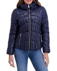 Kensie - Hooded Puffer Jacket - Lyst