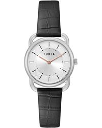Furla - Sleek Leather Strap Watch - Lyst