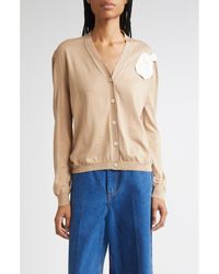 Marni - Rose Appliqué Virgin Wool & Silk Cardigan - Lyst