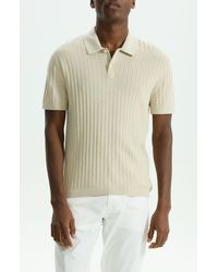 Theory - Cable Short Sleeve Cotton Blend Polo Sweater - Lyst