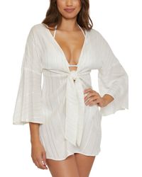 Becca - Radiance V-neck Long Sleeve Cover-up Tunic - Lyst