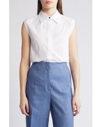 BOSS - Banoh Sleeveless Cotton Button-up Shirt - Lyst