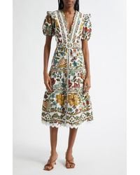 FARM Rio - Botanicals Cotton Midi Dress - Lyst