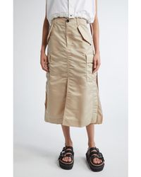 Sacai - Insulated Nylon Twill Midi Cargo Skirt - Lyst