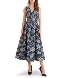 FREEMARKET - Floral Jacquard A-Line Midi Dress - Lyst