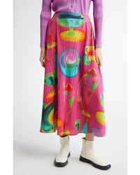 Pleats Please Issey Miyake - Thermal Floods Print Pleated A-Line Skirt - Lyst
