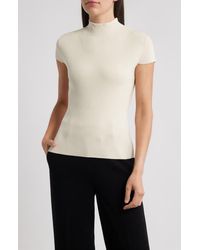 Tahari - The Ramona Rib Mock Neck Top - Lyst